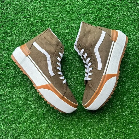 Vans Sk8 Hi Tapered Canvas Dark Olive Platform